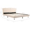 vidaXL Lit avec matelas Beige Tissu 180x200 cm