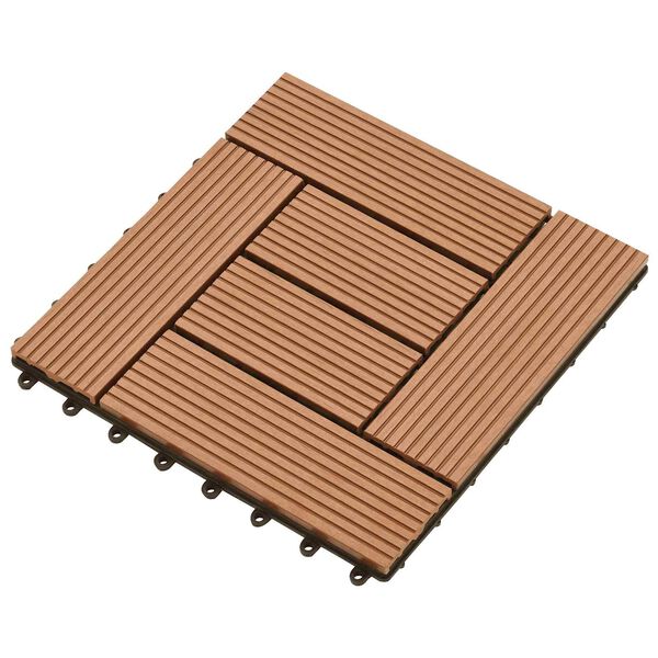 vidaXL Carreau de terrasse 11 pcs Marron 30 x 30 cm WPC