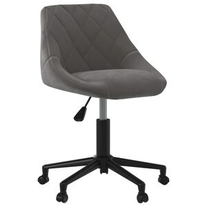 vidaXL Chaise pivotante de bureau Gris foncé Velours