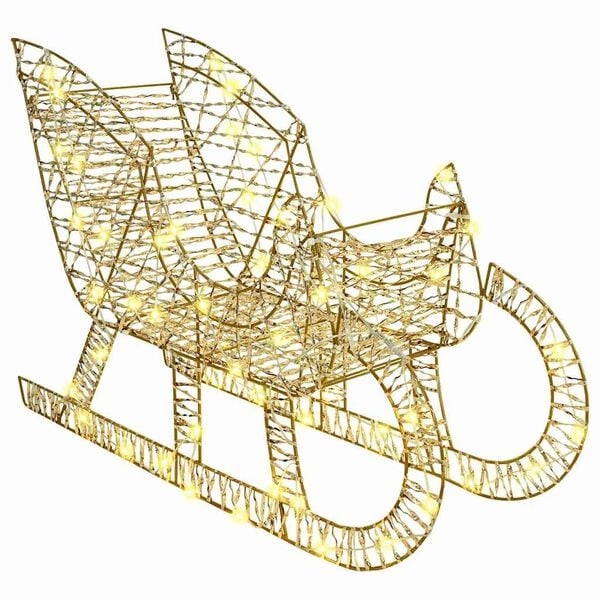 vidaXL Tra&icirc;neau tir&eacute; par un renne Blanc chaud 70 x 26 x 128,5 cm PET