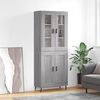 vidaXL Buffet haut Sonoma gris 69,5x34x180 cm Bois d'ing&eacute;nierie