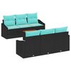 vidaXL Ensemble de canap&eacute; de jardin 7 pc Noir polyrotin