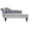 vidaXL Chaise longue Argent&eacute; Similicuir