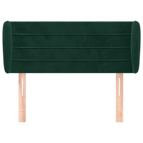 vidaXL T&ecirc;te de lit avec oreilles Vert fonc&eacute; 83x23x78/88 cm Velours