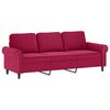 vidaXL Ensemble de canap&eacute;s 3 pcs avec coussins rouge bordeaux velours