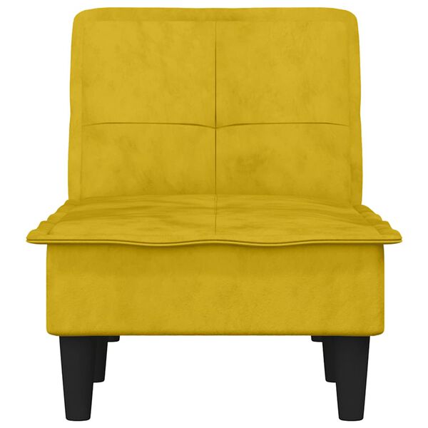 vidaXL Chaise longue jaune velours