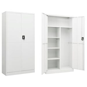 vidaXL Armoire &agrave; casiers Blanc 90x40x180 cm Acier