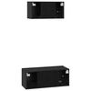vidaXL Ensemble meuble TV 2 pcs Ch&ecirc;ne noir Bois d'ing&eacute;nierie