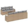 vidaXL Ensemble de canap&eacute; de jardin avec coussin 8 pcs Beige et gris