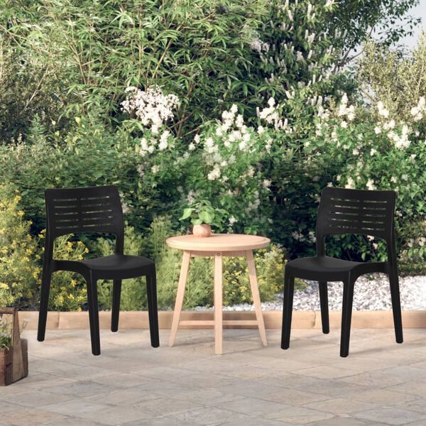 vidaXL Chaises de jardin lot de 2 Anthracite Polypropyl&egrave;ne