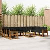 vidaXL Ensemble de canap&eacute;s d'ext&eacute;rieur 11 pcs Naturel et Noir