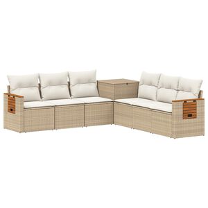 vidaXL Ensemble de Canap&eacute;s 7 pc Beige et blanc cr&egrave;me