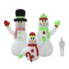 vidaXL Famille de bonhommes de neige gonflable avec LED 500 cm