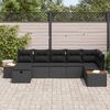 vidaXL Ensemble de canap&eacute; de jardin 7 pcs Noir Poly rotin