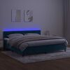 vidaXL Sommier &agrave; lattes de lit avec matelas LED Bleu fonc&eacute; 200x200 cm