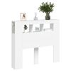 vidaXL T&ecirc;te de lit &agrave; LED blanc 120x18,5x103,5 cm bois d'ing&eacute;nierie