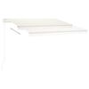 vidaXL Auvent automatique avec capteur de vent et LED 300x250 cm Cr&egrave;me