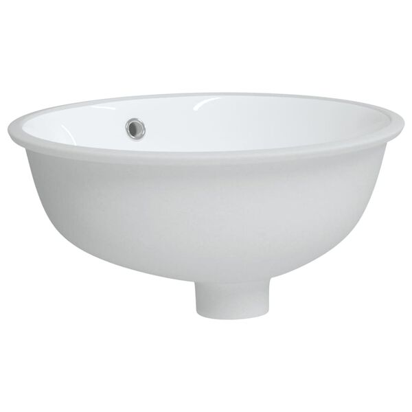 vidaXL &Eacute;vier de salle de bain blanc 38,5x33,5x19 cm ovale c&eacute;ramique