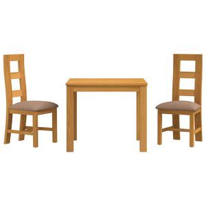 vidaXL Ensemble de salle &agrave; manger 3 pc Gris Bois de ch&ecirc;ne massif