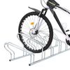 vidaXL Support de v&eacute;lo au sol autoportant pour 6 v&eacute;los acier galvanis&eacute;