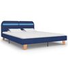 vidaXL Cadre de lit avec LED sans matelas bleu tissu 180x200 cm