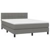 vidaXL Sommier à lattes de lit avec matelas Gris foncé 140x200cm Tissu