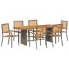 vidaXL Ensemble de salle &agrave; manger pour jardin 7 pc Gris et marron