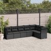 vidaXL Salon de jardin 7 pcs avec coussins noir r&eacute;sine tress&eacute;e