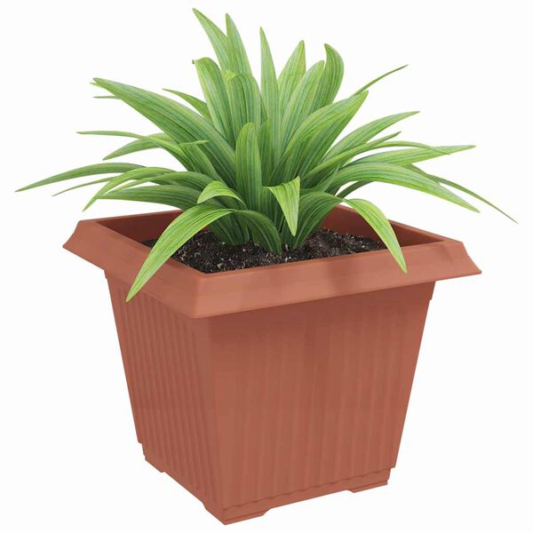 vidaXL Pot de Fleurs Carr&eacute; 24 pcs Rouge brique 43 x 43 x 33.5 cm