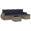 vidaXL Ensemble de canap&eacute; de jardin 6 pcs avec coussins gris r&eacute;sine tress&eacute;e