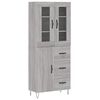 vidaXL Buffet haut Sonoma gris 69,5x34x180 cm Bois d'ing&eacute;nierie