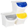 vidaXL Poubelles empilables avec couvercles 3 pcs blanc PP 78 L