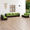 vidaXL Salon de jardin 8 pcs avec coussins r&eacute;sine tress&eacute;e marron