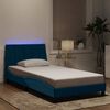 vidaXL Cadre de lit avec LED sans matelas Hanko bleu 100x200 cm velours