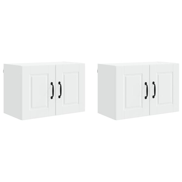 vidaXL Armoire de cuisine avec &eacute;tag&egrave;re 2 pcs Blanc 60 x 31 x 40 cm