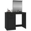 vidaXL Coiffeuse avec miroir noir 90x50x132,5 cm bois d'ing&eacute;nierie