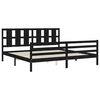 vidaXL Cadre de lit sans matelas noir 200x200 cm bois massif