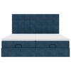 vidaXL Cadre de lit ottoman avec matelas bleu fonc&eacute; 200x200 cm velours