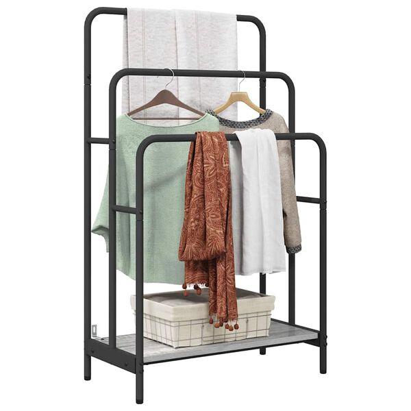 vidaXL Porte-vêtements avec étagère Sonoma gris 60 x 30 x 100,5 cm