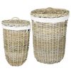 vidaXL Panier &agrave; linge avec couvercle GENDT 2 pc Gris naturel