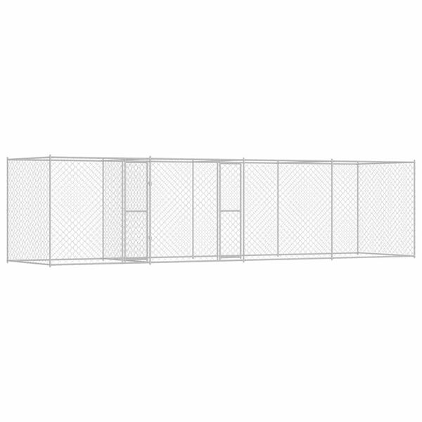 vidaXL Cage pour chien Argent&eacute; 600 x 200 x 200 cm Acier galvanis&eacute;