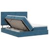 vidaXL Lit de Rangement avec stockage Bleu fonc&eacute; 200 x 200 cm Velours