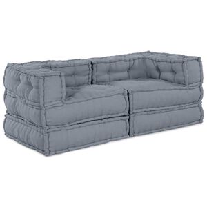 vidaXL Unit&eacute; de canap&eacute; modulaire 2 pc Tissu Gris 140 x 70 x 56 cm