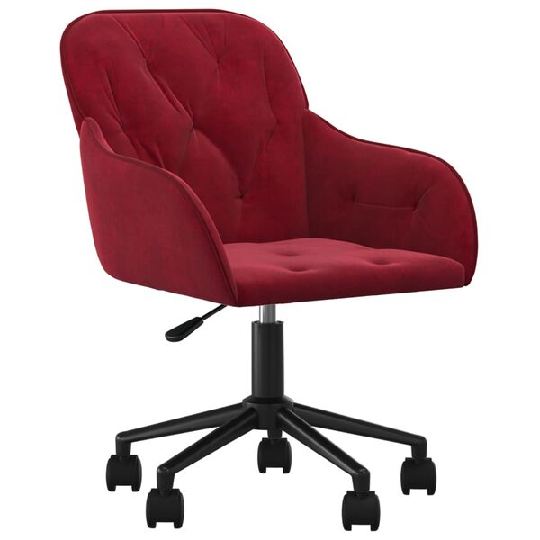 vidaXL Chaises pivotantes à manger lot de 2 Rouge bordeaux Velours