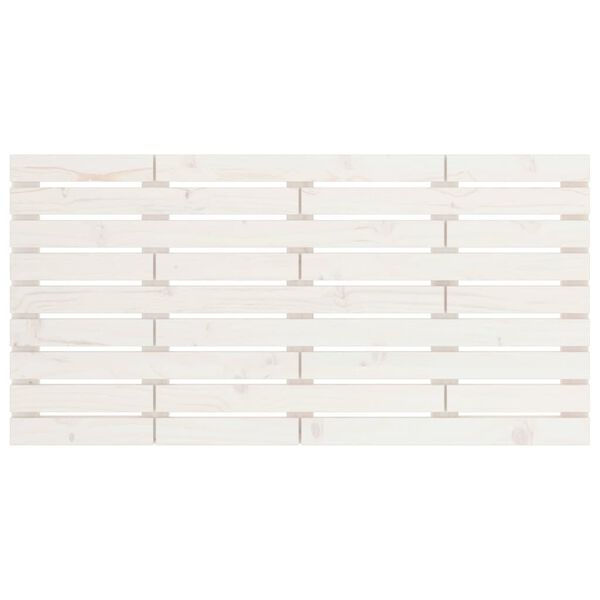 vidaXL T&ecirc;te de lit murale Blanc 126x3x63 cm Bois massif de pin