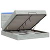 vidaXL Lit coffre avec matelas et LED Gris clair 140 x 200 cm Velours
