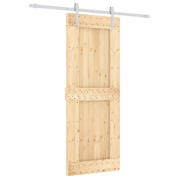 vidaXL Porte coulissante et kit de quincaillerie 80x210 cm pin massif