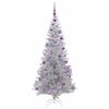 vidaXL Sapin de No&euml;l avec 300 LED avec support Argent 180 cm PET