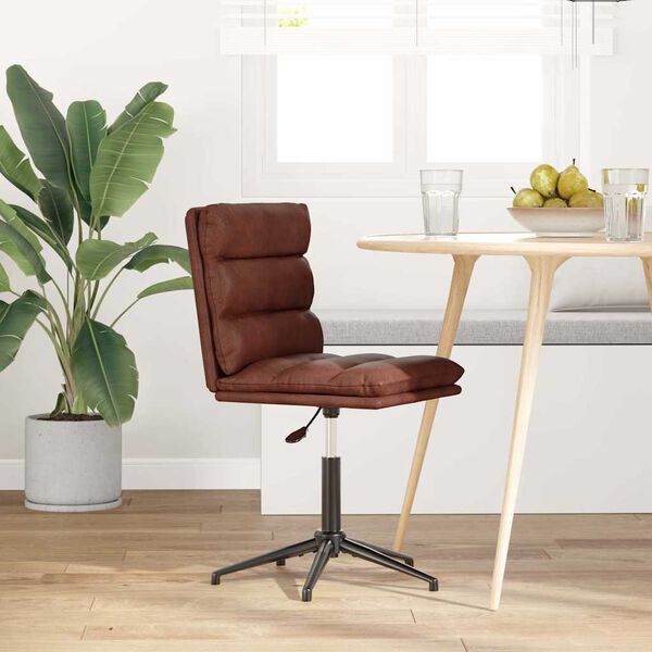 vidaXL Chaise à manger marron brillant similicuir