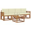 vidaXL Ensemble de canap&eacute;s d'ext&eacute;rieur 5 pcs Naturel et Cr&egrave;me